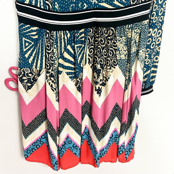 ANTHRO MAEVE 🤩 RARE! From Anthropologie Graphic Banded Dress - Size 14 - Picture 7 of 10